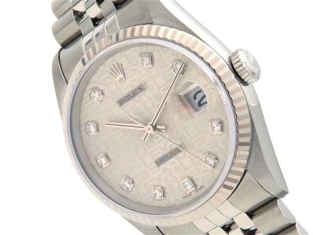 W番 約1994年頃 ROLEX ロレックス デイトジャスト 16234G WG/SS シルバーCP10Pダイヤ メンズ 自動巻き 【473】 image number 1