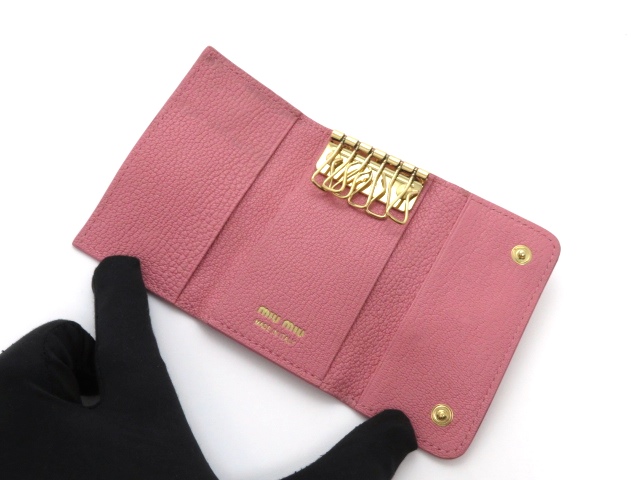 Miu Miu ミュウミュウ 小物 6連 キーケース マドラス リボン レザー ピンク 5pg222 レディース 436 の購入なら 質 の大黒屋 公式
