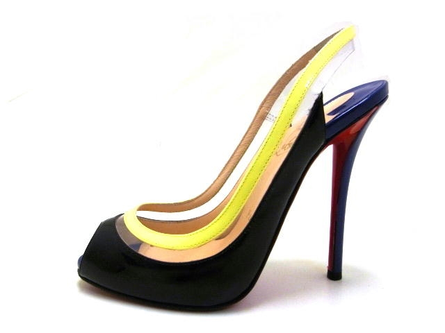 Christian Louboutin クリスチャンルブタン パンプス レディース35ハーフ ブラック パテント オープントゥ ピンヒール 432 の購入なら 質 の大黒屋 公式