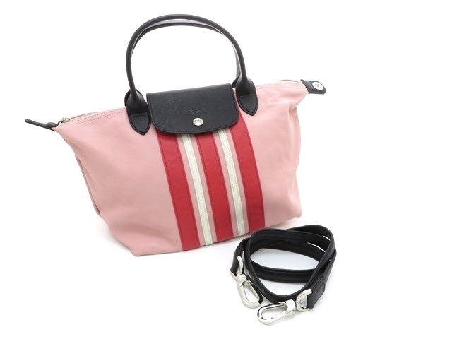Longchamp ロンシャン ハンドバッグ ショルダーバッグ ルプリアージュ ネオ カーフ ピンク ホワイト レッド 460 の購入なら 質 の大黒屋 公式