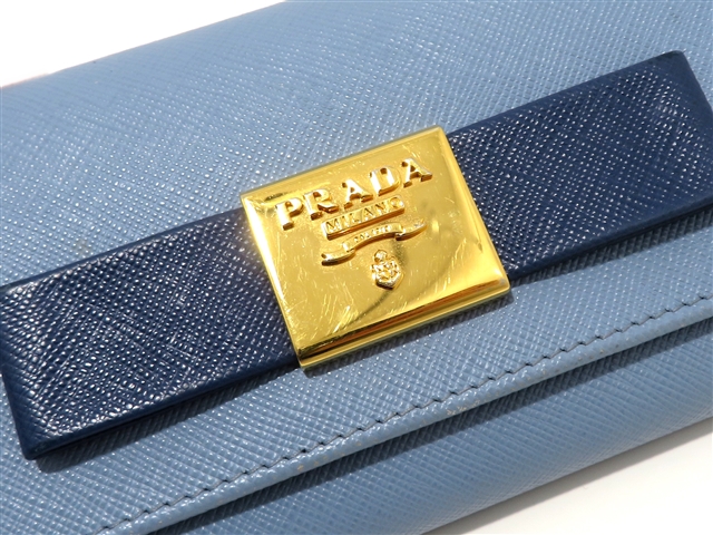 Prada プラダ 長財布 サフィアーノ ライトブルー ブルー リボン 1mh132 436 の購入なら 質 の大黒屋 公式
