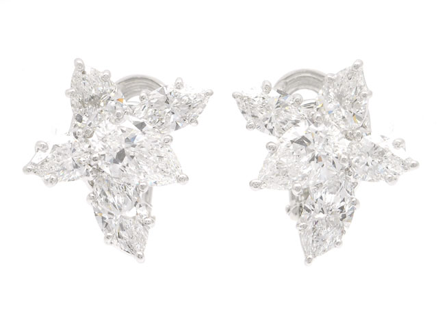 Harry Winston ハリーウィンストン 貴金属 宝石 クラスターバイハリーウィンストン ラージ ダイヤイヤリング Pt950 プラチナ 8 8g ペアシェイプ マーキスカット 5pダイヤ Eadpcl075wc 0 の購入なら 質 の大黒屋 公式