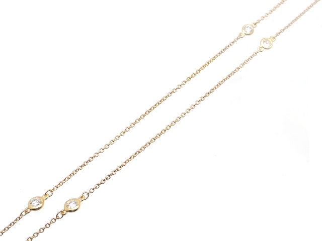Tiffany Co ティファニー 貴金属 宝石 バイザヤードネックレス ダイヤネックレス Yg イエローゴールド 5pダイヤ 1 9g 0 の購入なら 質 の大黒屋 公式