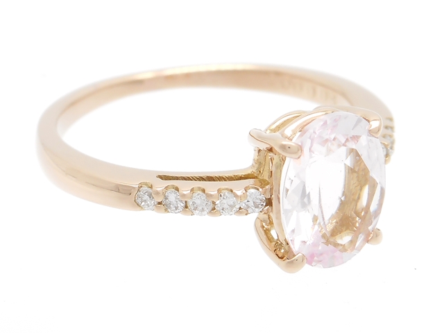 Jewelry 貴金属 宝石 ローズクォーツリング ダイヤモンド K18pg ピンクゴールド Rq1 00ct D0 08ct 2 6g 11号 オーバルカット 0 の購入なら 質 の大黒屋 公式