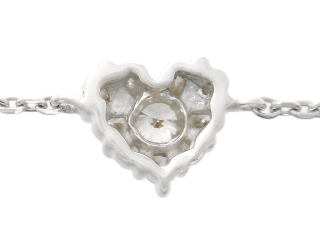 JEWELRY ノンブランドジュエリー 貴金属・宝石 ブレスレット K18WG ホワイトゴールド ダイヤモンド D0.20 1.2g ハートモチーフ(2143200383158)【200】 image number 2
