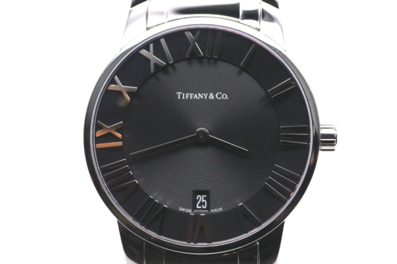 Tiffany Co ティファニー 時計 クオーツ メンズ 黒文字盤 アトラス 50m防水 ステンレス 472 Myの購入なら 質 の大黒屋 公式