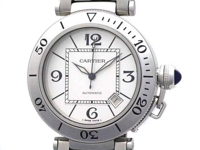 Cartier カルティエ パシャ シータイマー Wm7 ステンレス 100ｍ防水 シルバー文字盤 男性用自動巻時計 473 の購入なら 質 の大黒屋 公式