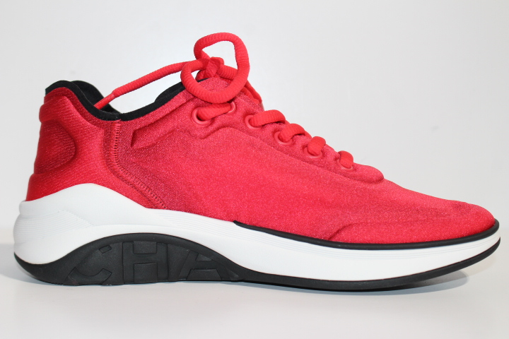 Chanel シャネル スニーカー レディース35 約22cm レッド ファブリック G 0 の購入なら 質 の大黒屋 公式