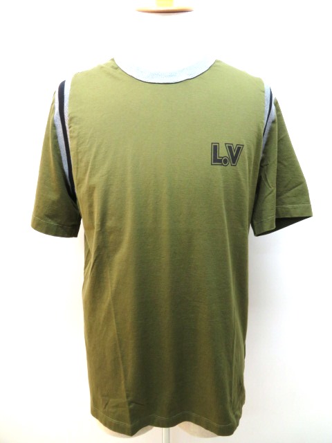 Louis Vuitton ルイヴィトン Tシャツ メンズ Xl カーキ グレー コットン 432 の購入なら 質 の大黒屋 公式