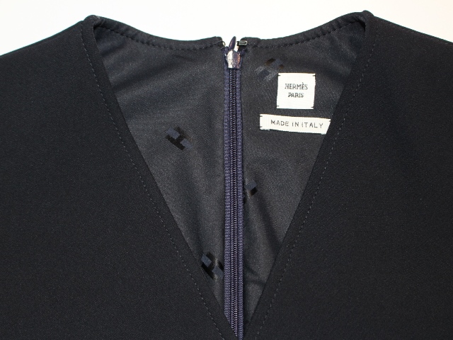 Hermes エルメス ワンピース レディース34 ネイビー ウール ナイロン 0 の購入なら 質 の大黒屋 公式