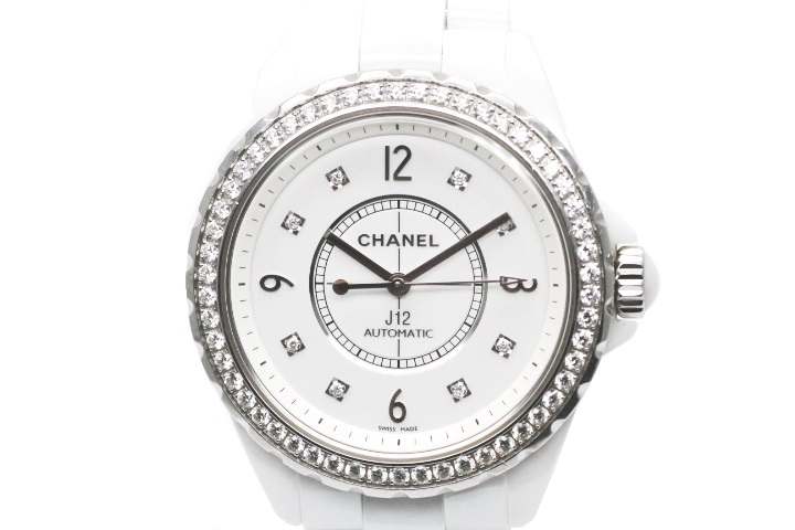 Chanel シャネル 時計 メンズ オートマティック H3111 J12 ダイヤベゼル 8pダイヤ ホワイト セラミック Hn 472 の購入なら 質 の大黒屋 公式