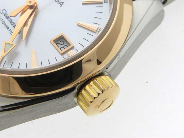 Omega オメガ シーマスター アクアテラ 2373 70 シェル文字盤 レディース 自動巻き ピンクゴールド ステンレス Pg Ss 430 の購入なら 質 の大黒屋 公式
