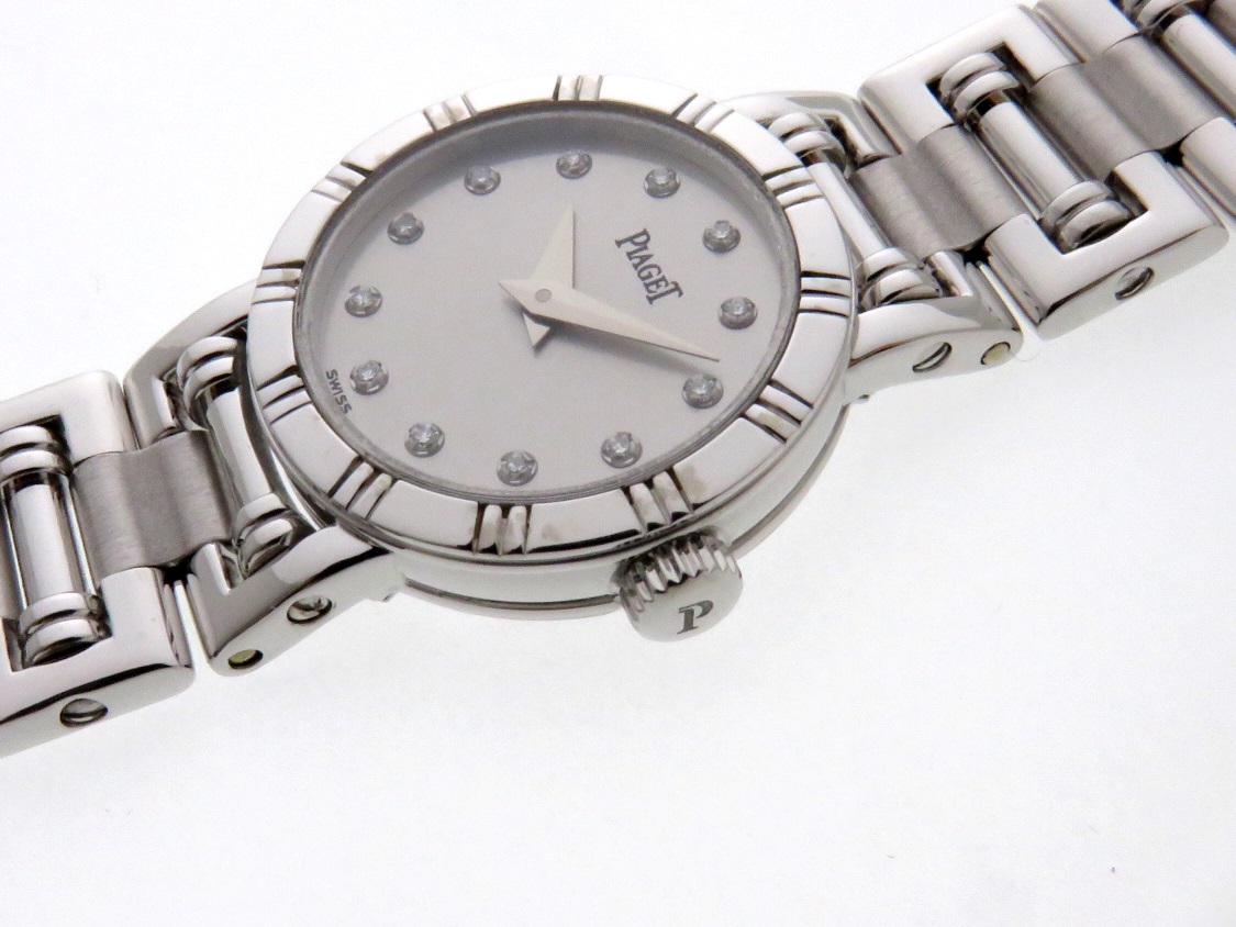 Piaget ピアジェ 時計 ミニダンサー 5963ak81 レディース クォーツ ホワイトゴールド シルバー10pダイヤ文字盤 434 の購入なら 質 の大黒屋 公式
