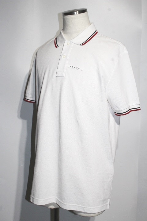 PRADA プラダ ポロシャツ メンズXL ホワイト コットン 2019年 【432】の購入なら「質」の大黒屋（公式）