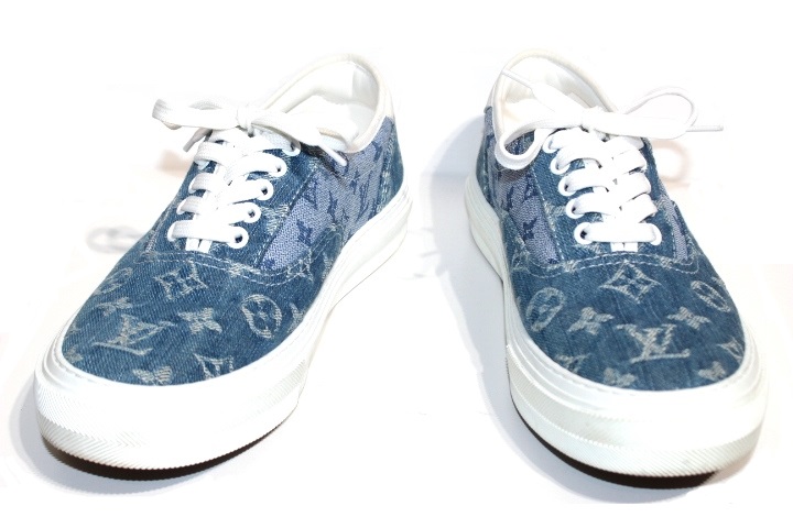 Louis Vuitton ルイヴィトン スニーカー メンズ6 約25cm ブルー デニム 19年 0 の購入なら 質 の大黒屋 公式