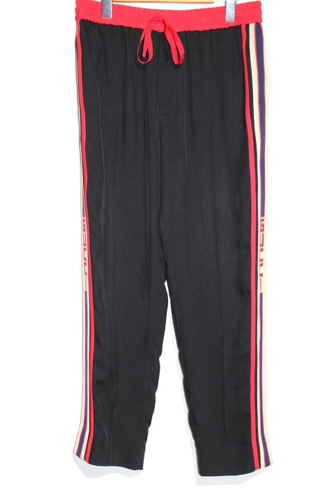 Gucci グッチ パンツ メンズ44 ブラック レッド トリアセテート コットン 432 の購入なら 質 の大黒屋 公式