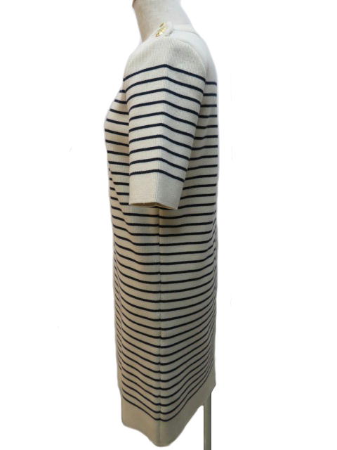 Celine セリーヌ ワンピース レディース M アイボリー ネイビー コットン 432 の購入なら 質 の大黒屋 公式