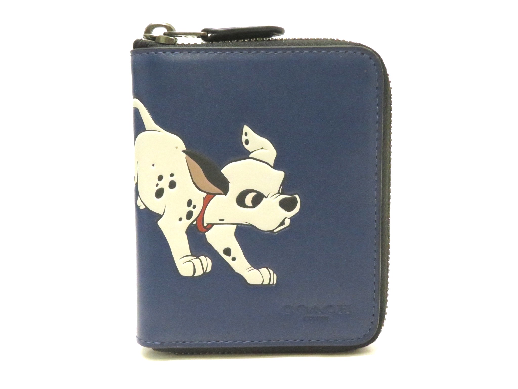 Coach コーチ ラウンドコンパクト財布 ディズニー101わんちゃんコラボモデル ブルー カーフ 472 の購入なら 質 の大黒屋 公式