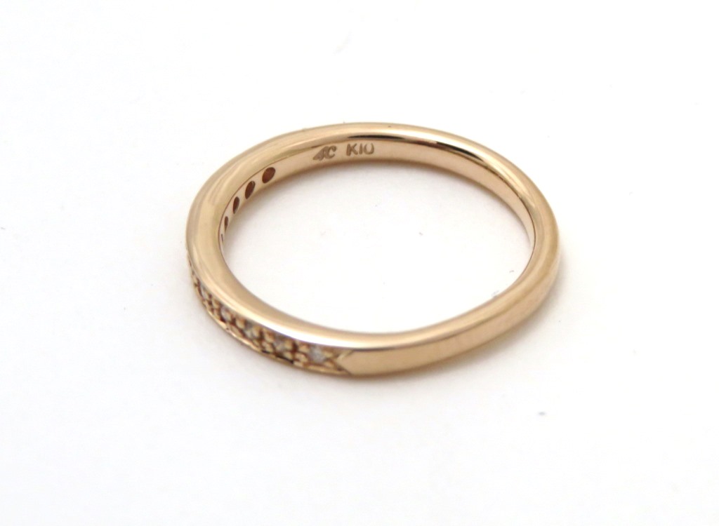 4℃ ヨンドシー リング・指輪 ハーフエタニティリング K10ピンクゴールド ダイヤモンド 重さ約1.2g 3号 SJ【472】の購入なら「質