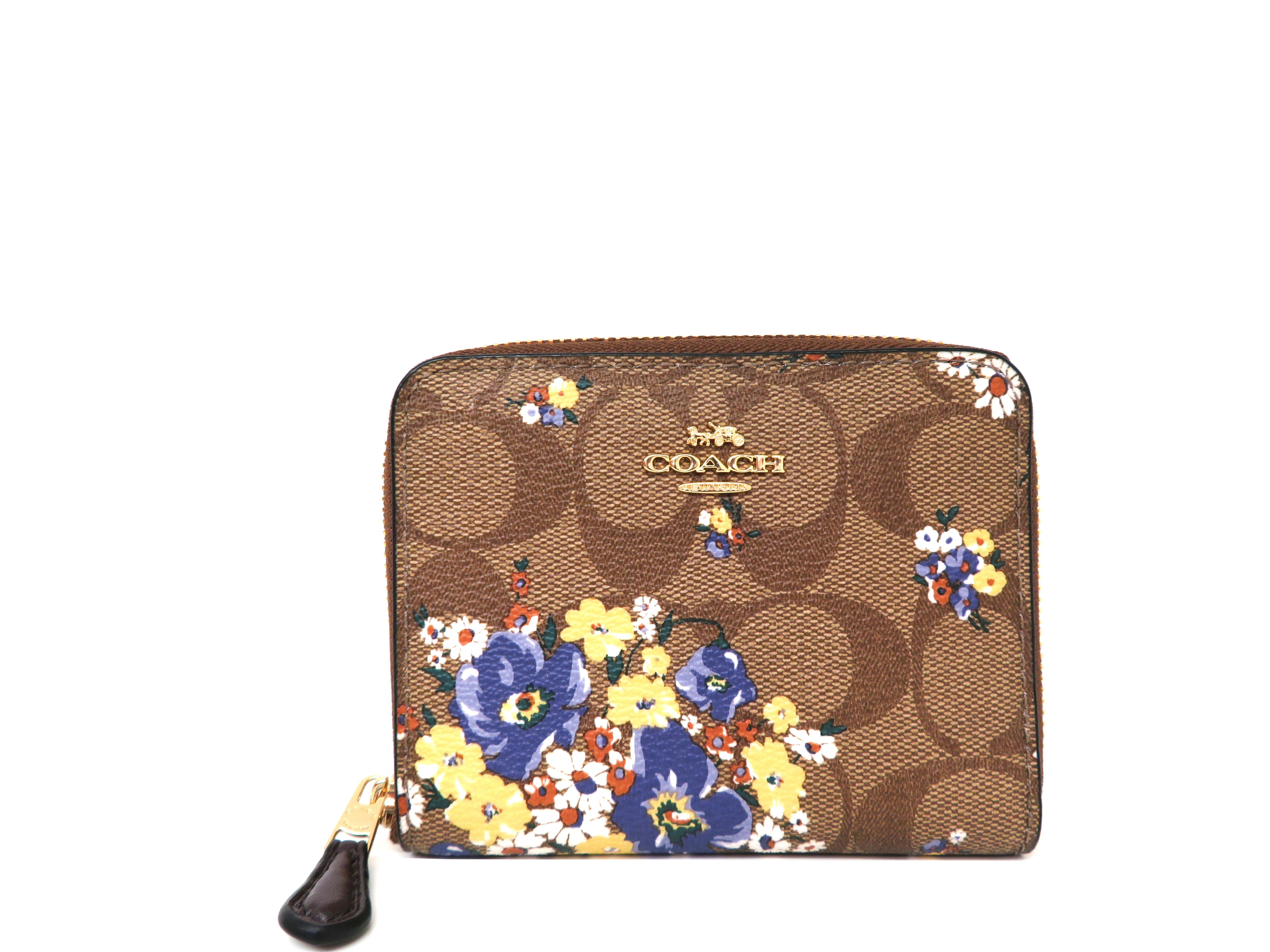 Coach コーチ 財布 小物 コンパクトウオレット ベージュ 花柄 ベージュ マルチカラー Pvc F 4の購入なら 質 の大黒屋 公式