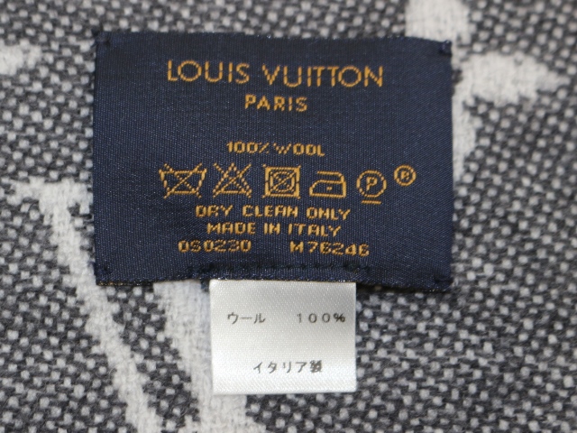 Louis Vuitton ルイヴィトン マフラー 小物 エシャルプ モノグラム デニム グリ ウール 定価 60 500 M 0 の購入なら 質 の大黒屋 公式