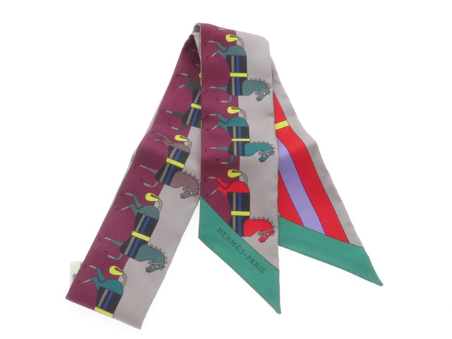 Hermes エルメス 小物 トゥイリー グレー ボルドー グリーン レッド シルク 430 の購入なら 質 の大黒屋 公式