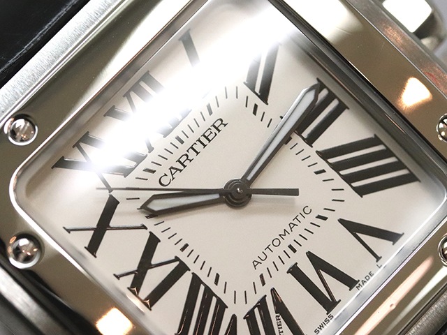 Cartier カルティエ サントス 100 白文字盤 自動巻き Ss スクエアフェイス ローマンインデックス メンズ W073x8 472 の購入なら 質 の大黒屋 公式