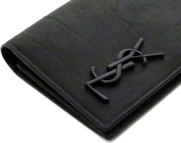 サンローラン 財布 二つ折り長財布 モノグラムウォレット ブラック カーフ 型押し クロコエンボス メンズ 4 の購入なら 質 の大黒屋 公式