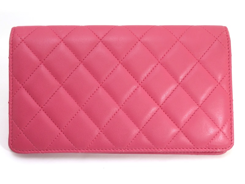Chanel シャネル 長財布 マトラッセ シンプリーcc 二つ折り長財布 ピンク ラムスキン A Sj 472 の購入なら 質 の大黒屋 公式