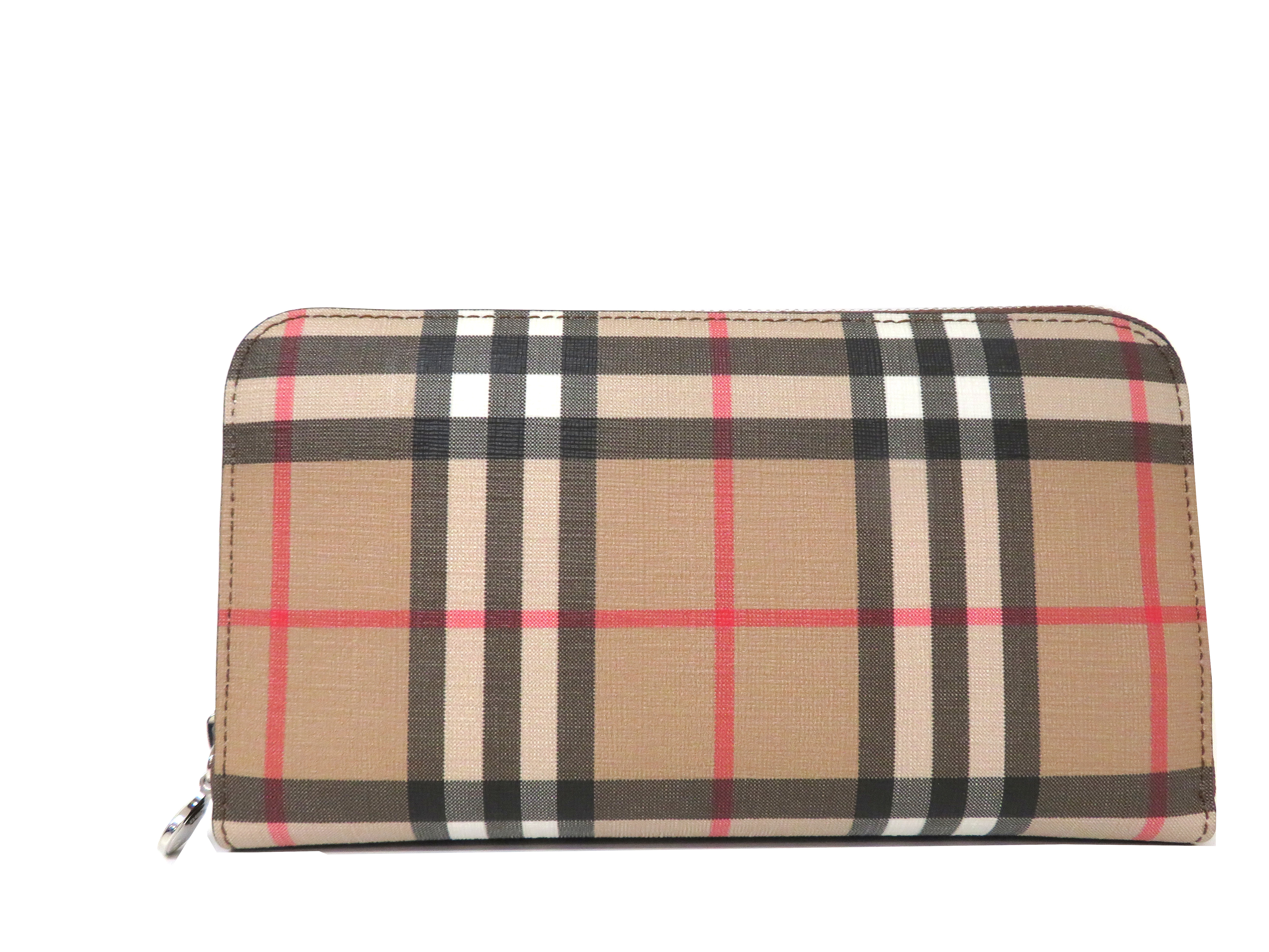 Burberry バーバリー 財布 ラウンド長財布 ベージュ チェック柄 ｐｖｃ レザー 4 の購入なら 質 の大黒屋 公式