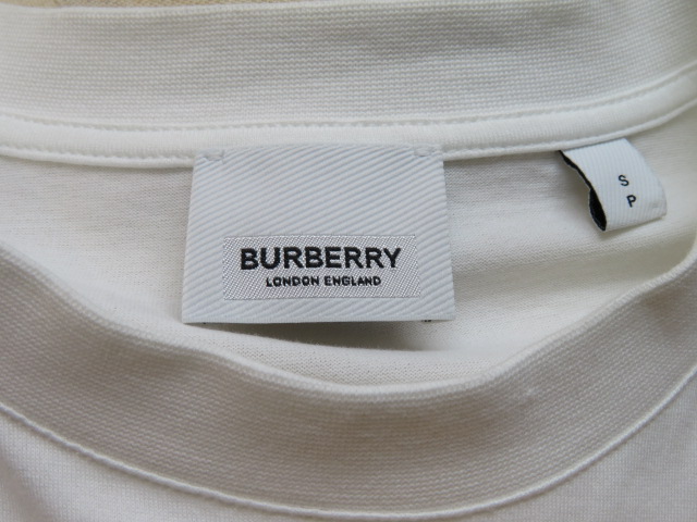 BURBERRY　バーバリー　Ｔシャツ　メンズ S　ホワイト　ＴＢ　コットン　【200】