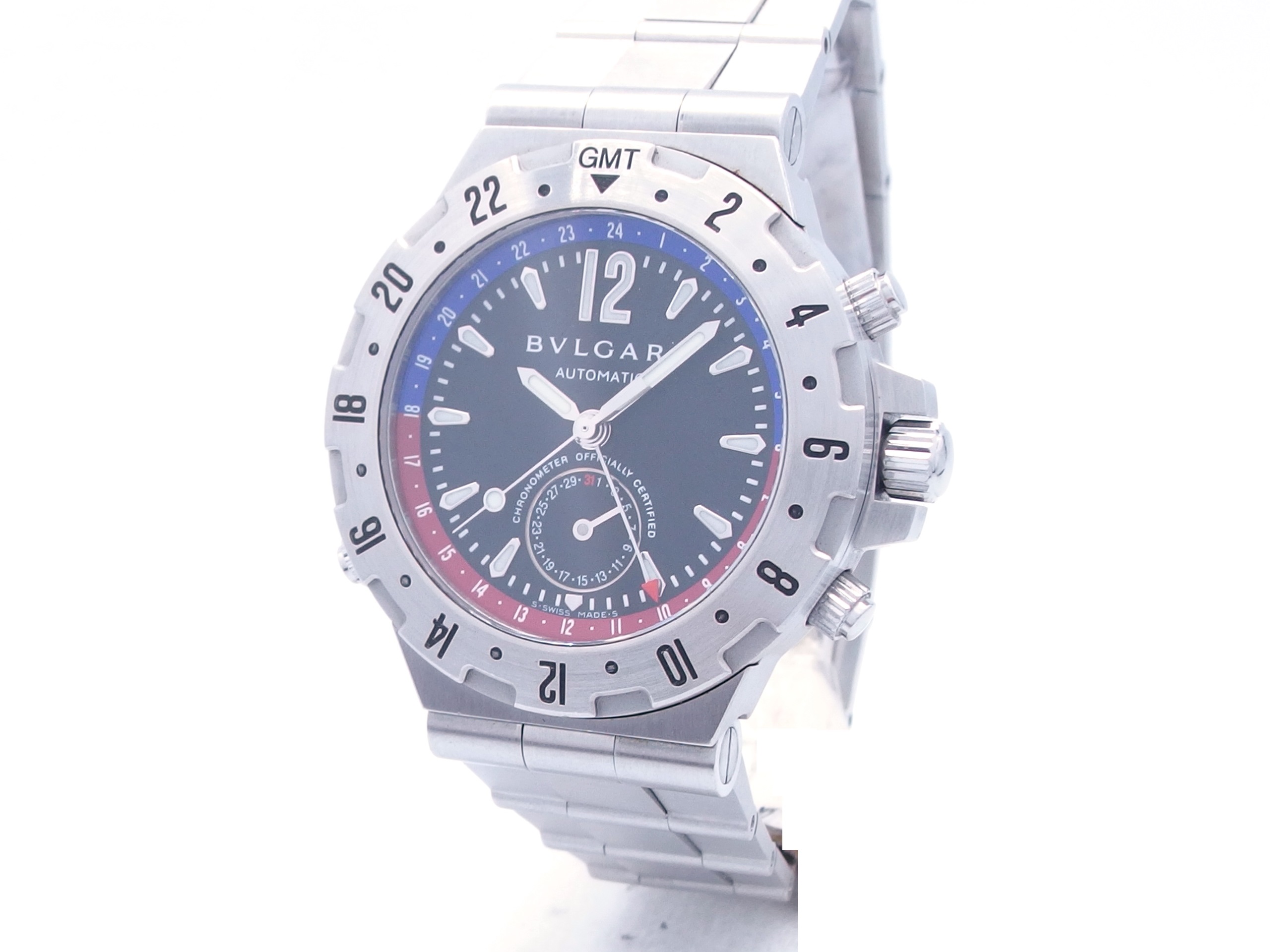 BVLGARI ブルガリ 時計 ディアゴノ プロフェッショナル GMT オートマチック GMT40S ブラック SS 【432】の購入なら「質