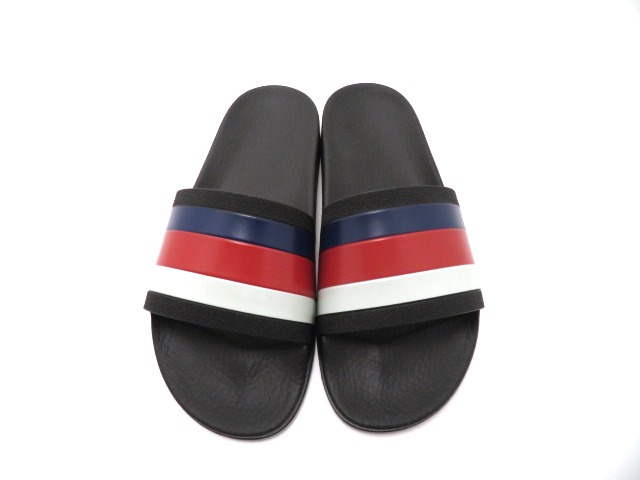 グッチ サンダル メンズ6 ブラック ホワイト レッド ネイビー ラバー 432 の購入なら 質 の大黒屋 公式