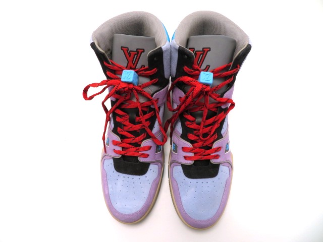 ルイヴィトン ハイカット スニーカー メンズ7 パープル ブラック スウェード 432 の購入なら 質 の大黒屋 公式