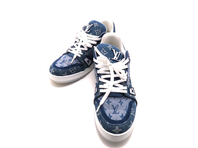 Louis Vuitton ルイヴィトン スニーカー デニムブルー Lvトレーナーライン メンズ7ハーフ 432 の購入なら 質 の大黒屋 公式