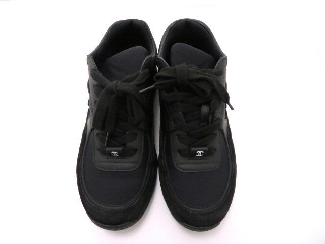シャネル スニーカー レディース36 ブラック カーフ スウェード ファブリック 432 の購入なら 質 の大黒屋 公式