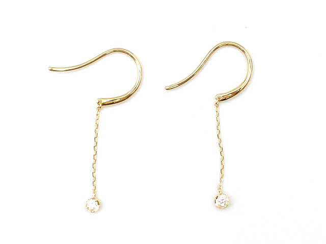 Star Jewelry スタージュエリー ピアス Moon Settingピアス イエローゴールド ダイヤモンド 0 8ｇの購入なら 質 の大黒屋 公式